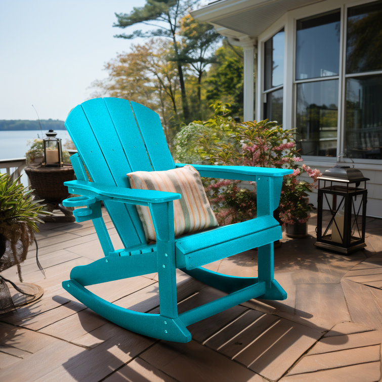 Dovecove Brents Outdoor Rocking Adirondack Chair Patio Chair Lawn